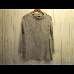 Free People Grey Open Back Ribbed Shirt PS